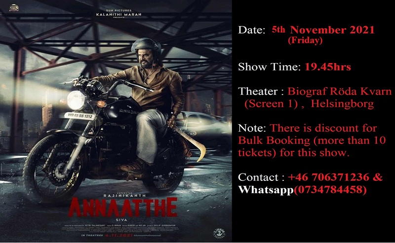 Annaatthe Tamil movie  Screening In Helsingborg