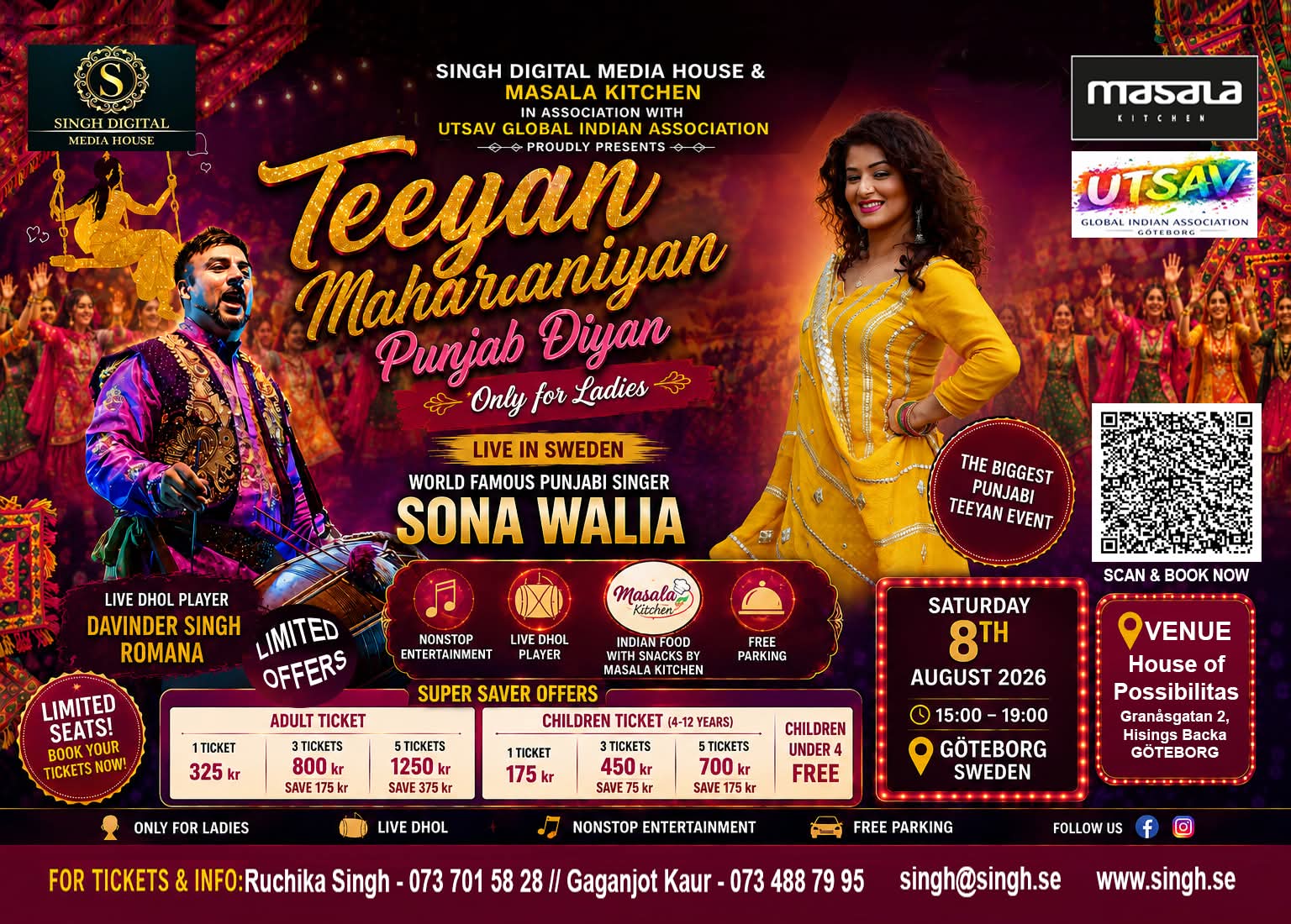 Sona Walia live in Concert in Teeyan Göteborg 2026